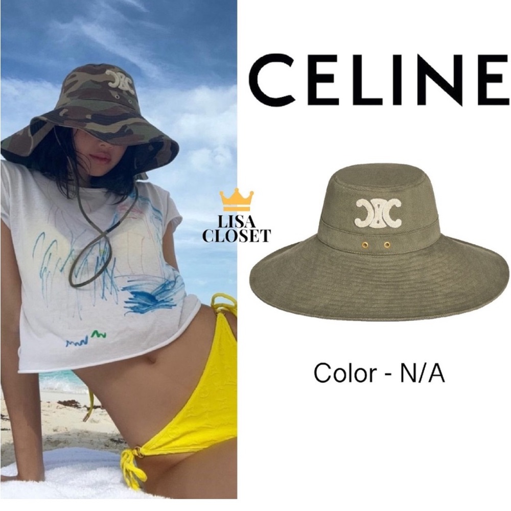 Celine Khaki Wide Brim Hat